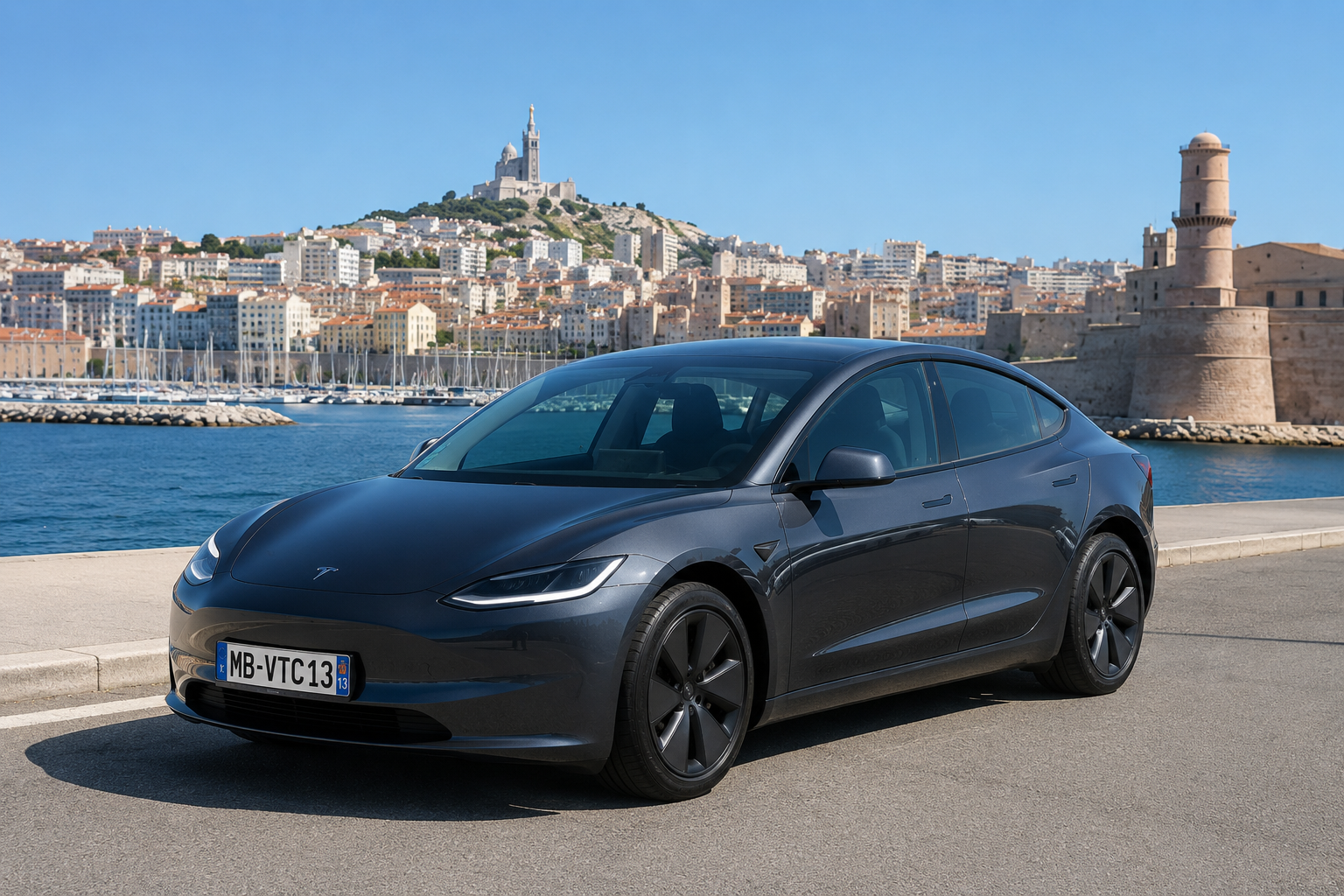 Tesla Model 3 MB-VTC13 — Vieux-Port de Marseille